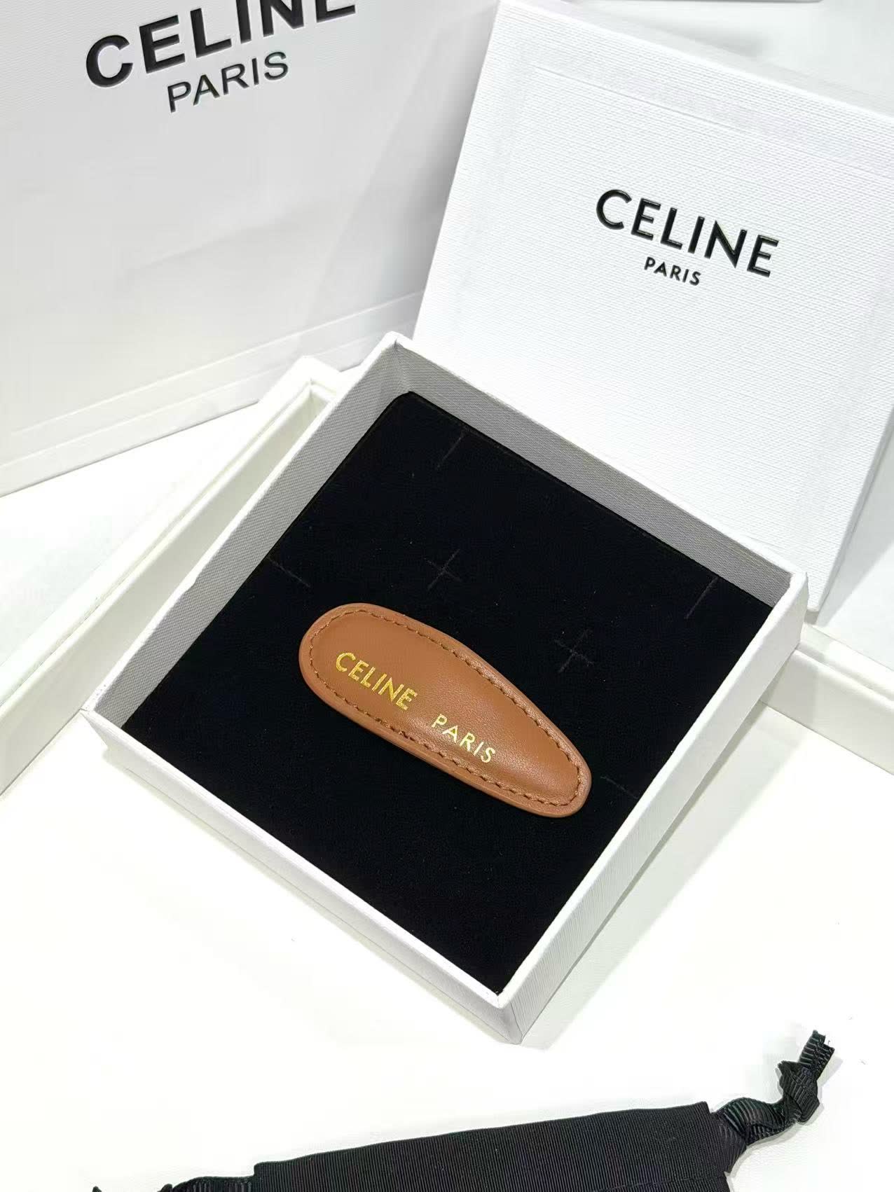 Celine Paris Leather Hair Clip